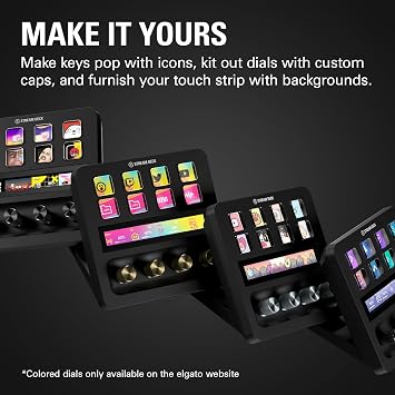Elgato Stream Deck + XLR – Audio mixer and controller, rear XLR to USB microphone interface, podcasting, broadcasting, creators, dials and