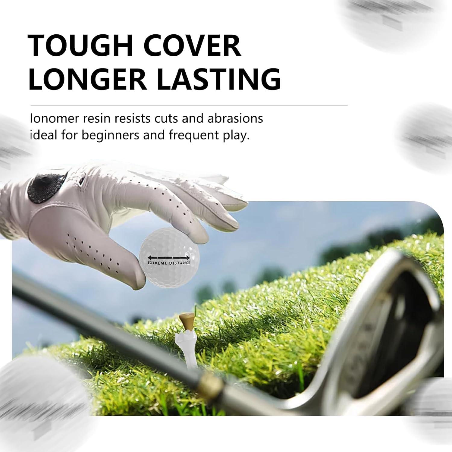 Standard Golf Balls, Performance Golf Balls for Distance and Control, Dual Layers for All Levels, Surlyn Cover Low Spin Straighter Drives Maximized Distance with Soft Feel