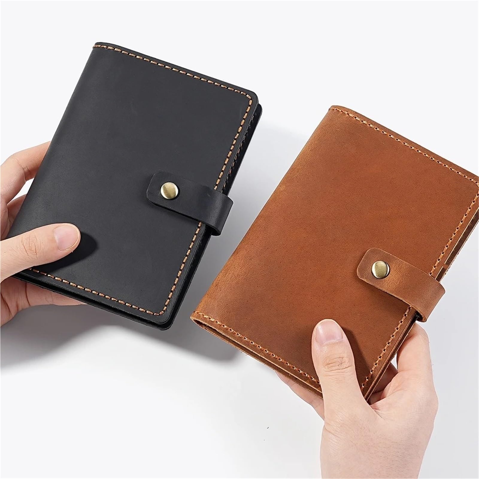 porta passaporto Porta passaporto in pelle Portafoglio da viaggio sottile e morbido for uomo Donna Custodie bifold con chiusura a scatto slot for carte(Black)