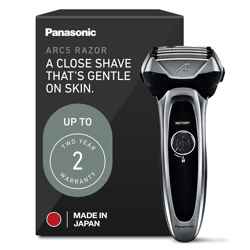 Barbeador elétrico Panasonic Arc5 masculino, 5 lâminas, uso seco e molhado