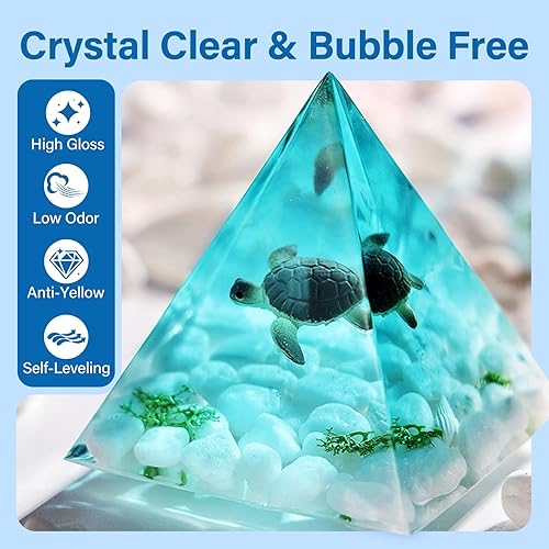 Miniatura 2 de LET'S RESIN Juego completo de kits y moldes de resina epoxi, kit de arte de resina de 16 onzas con moldes de silicona, pigmento, flores secas,