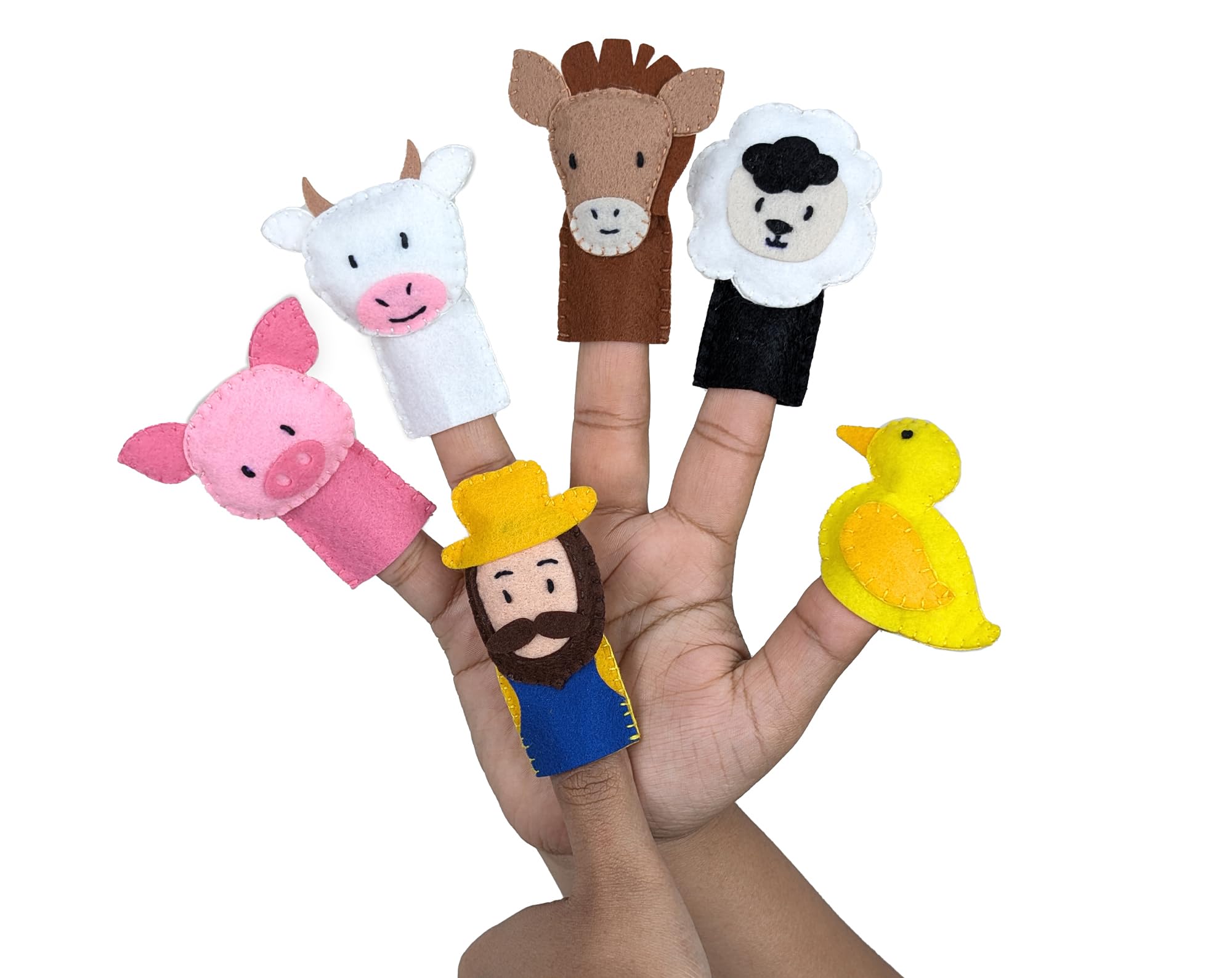 AGD Handmade Finger Puppets Set with Nursery Rhyme Card, Educational Toys for Kids, Return Gifts for Birthday (Felt Fabric)-picture-12