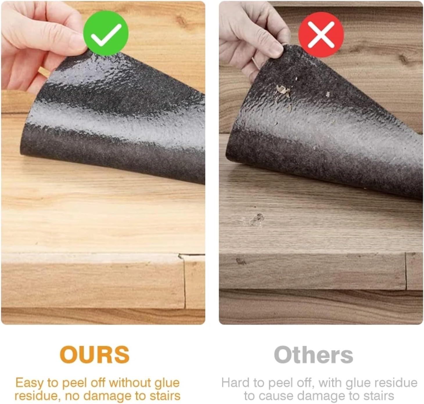 Stair Treads Slip Carpet 7Pcs/Set 55 * 20 * 0.2cm Stair Tread Carpet Mat Self-Adhesive Floor Pads Door Step Staircase Non Slip Pad Rugs Modern Home Decor(Dark Gray)