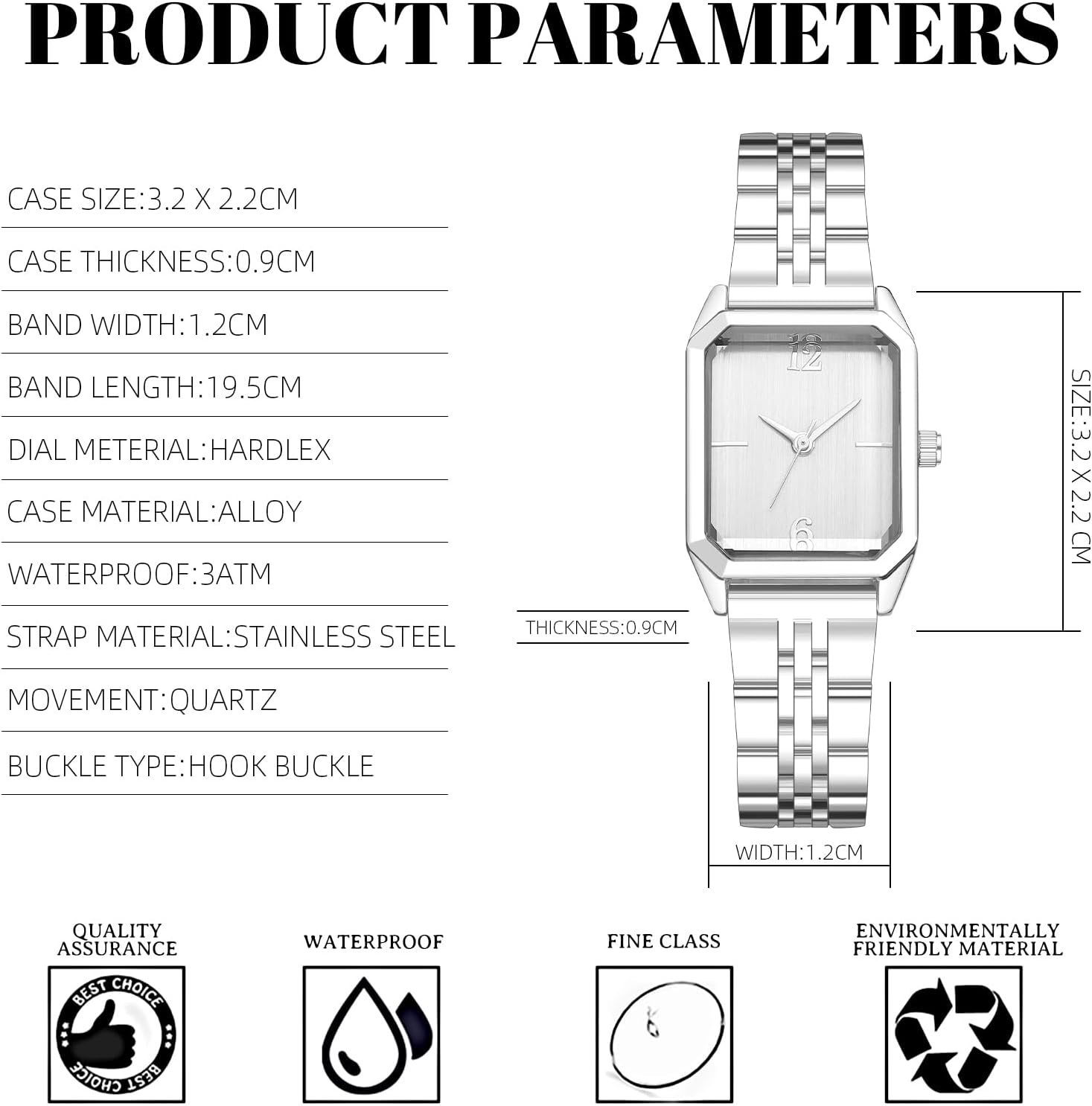 IBSO Luxury Square Bracelet Watch for Women – Simple Fashion Ladies Wristwatch Japanese Quartz Movement, Daily Waterproof - Image 6