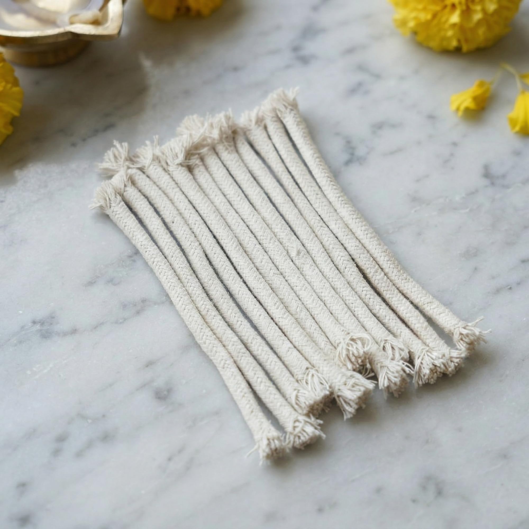 BOBBINY Akhand Diya Wicks for Pooja – 6MM Long Batti for Akhand Jyot | Premium Braided Cotton Wick for Oil Lamp | Diya Batti/Vattulu for Daily Puja, Temple & Festival Use (2 Meter, 6.0MM)-image-31