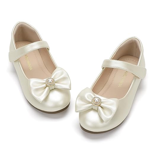 PANDANINJIA Sapato social feminino Rika Mary Jane Flats festa de casamento sapatos escolares para crianças pequenas e grandes