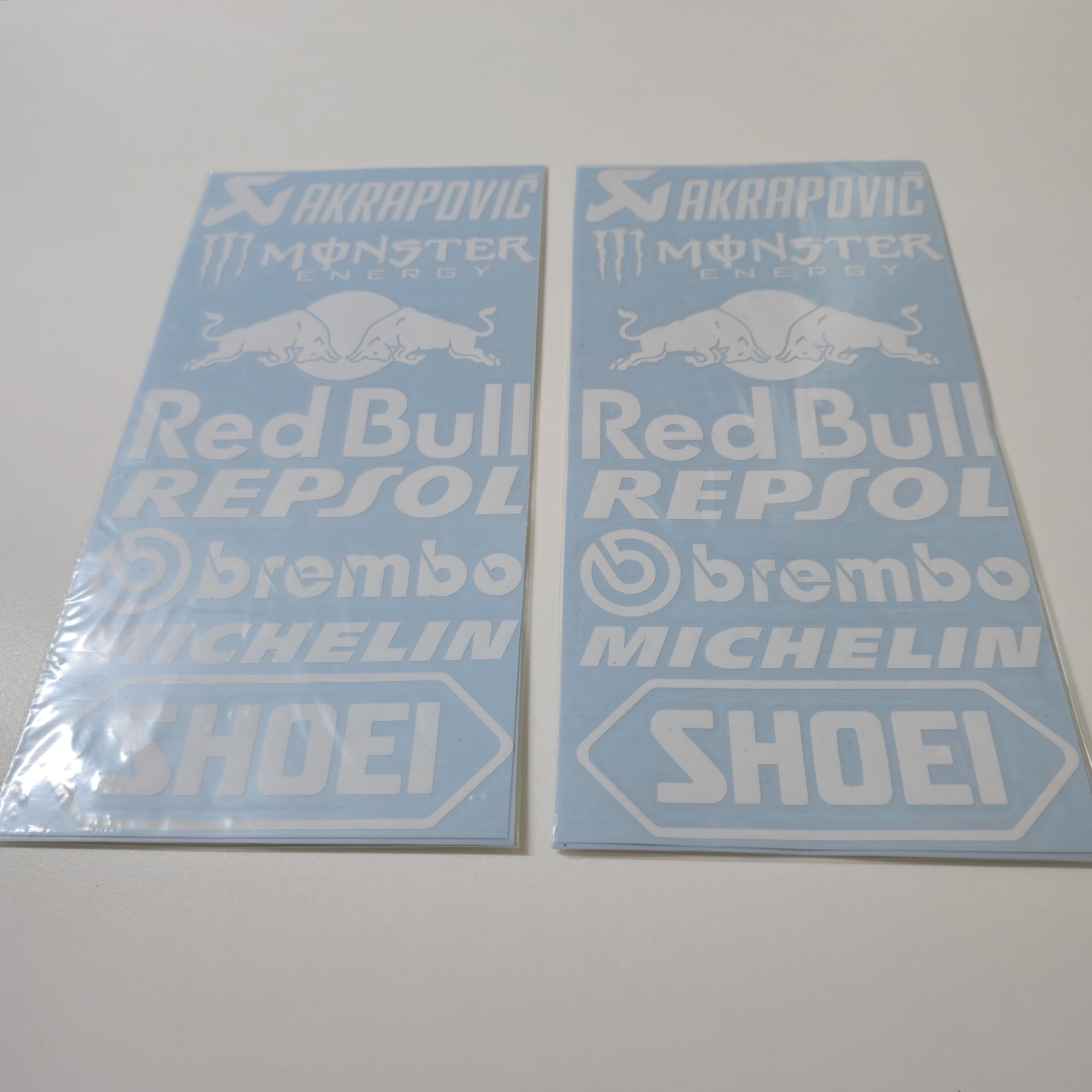 Kit di adesivi sponsor in vinile stile competizione per moto, confezione sponsor da corsa, 14 pezzi (prodotto compatibile) (bianco)