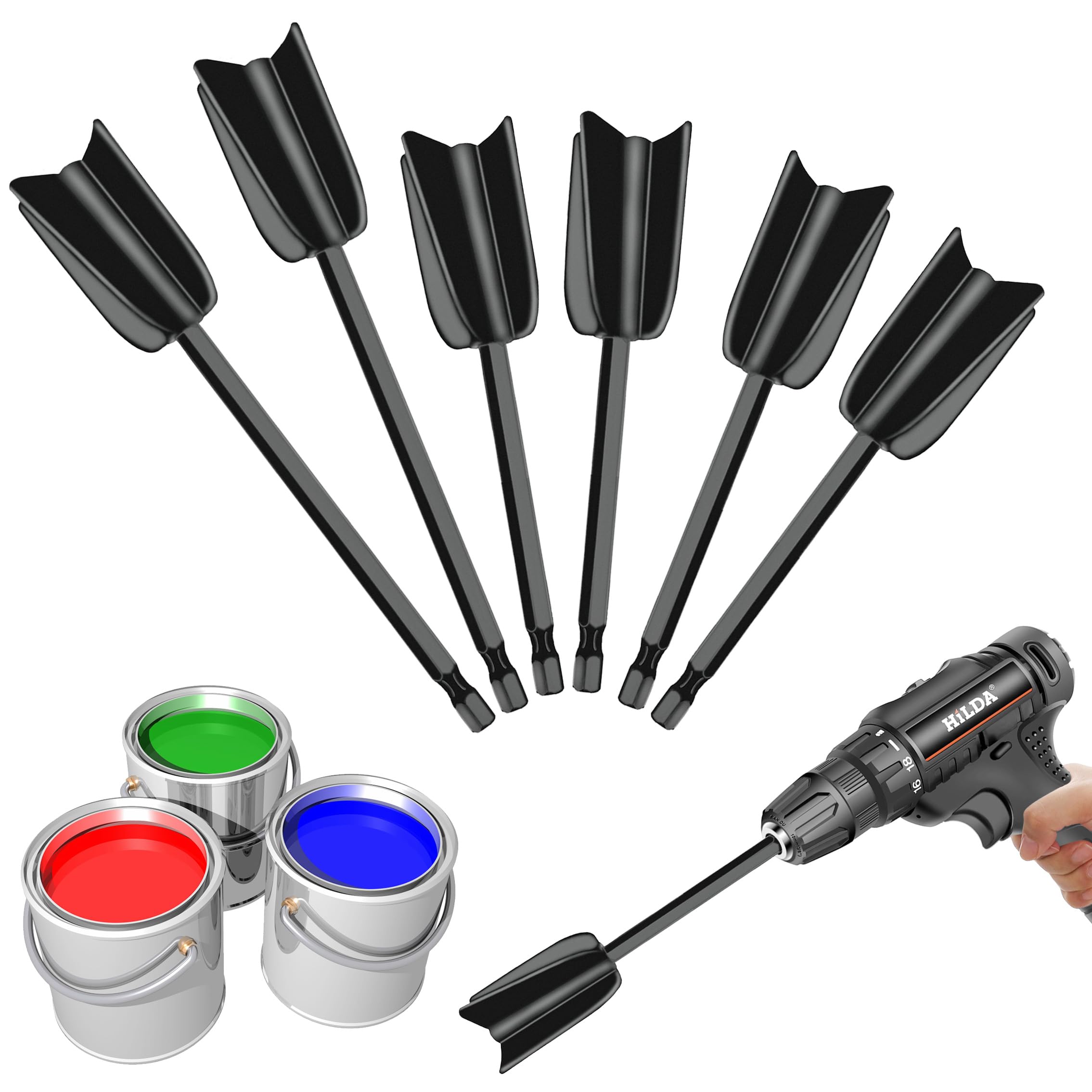 Miscelatore Epossidico per Resina 6Pcs Palette per Miscelatore in Resina Epossidica Riutilizzabili Agitatore in Resina Epossidica Miscelatore Per Vernici in Plastica