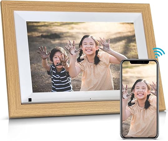 Amazon Bsimb デジタルフォトフレーム Wifi転送 10 1インチデジタルフォトフレーム 浅い木色 16 Gb内蔵メモリー タッチスクリーン Ips広視野角 Appとメールによる写真とビデオのワイヤレス伝送 リモコン付き ギフト最適 敬老の日 母の日 婚礼 友達の誕生日会 プレゼント