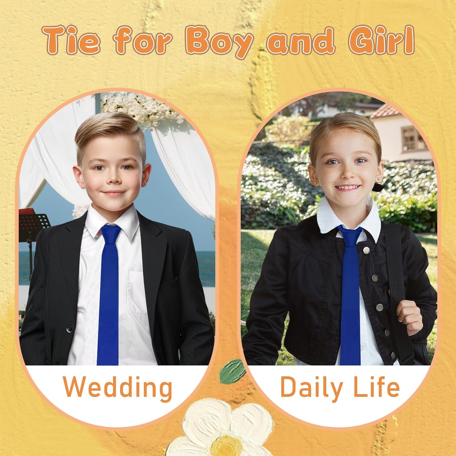 LJBFNN Boys Tie, Kids Ties for Boys, Self-tie Kids Grils Children Necktie for School Uniforms Wedding