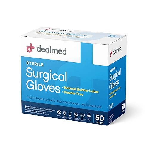 Dealmed Disposable Latex Gloves – Medical Gloves, Multi-Layer, Size 5.5, 50 Pairs Per Box - 5.5 - Box