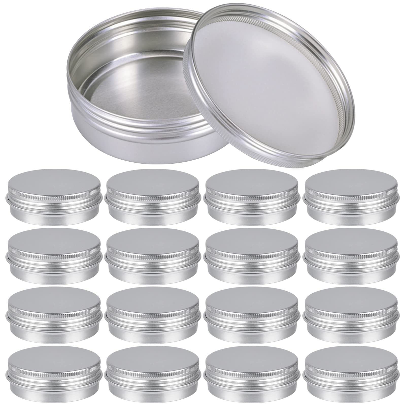 AcbbMNS 10 Pack Aluminum Tin Jar Refillable Containers 100ml Round ...