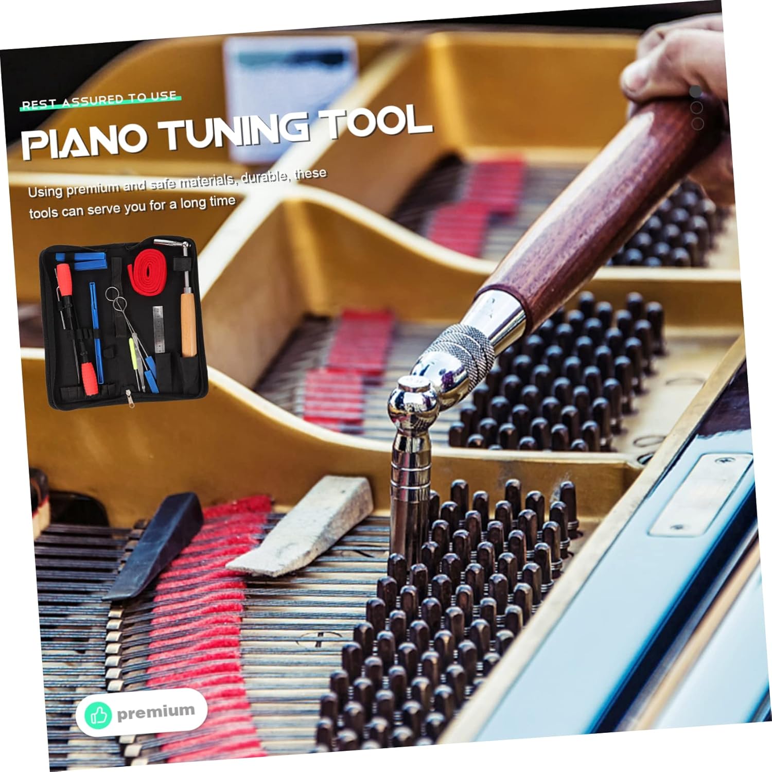 Milisten 1set Multi-function Piano Tuning Tools Mutes and Silencers for Precise Tuning Including Fork and Accessories for Piano Maintenance and Repair