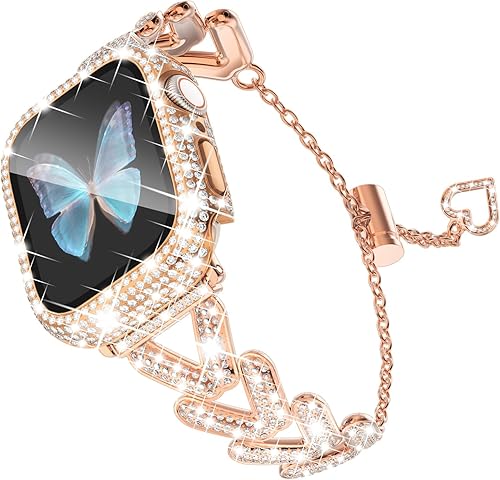 WINGLE Funda brillante para Apple Watch Band para mujeres de 1.575 pulgadas, 1.732 pulgadas, 1.614 pulgadas, 1.772 pulgadas, 1.614 pulgadas, 1.614