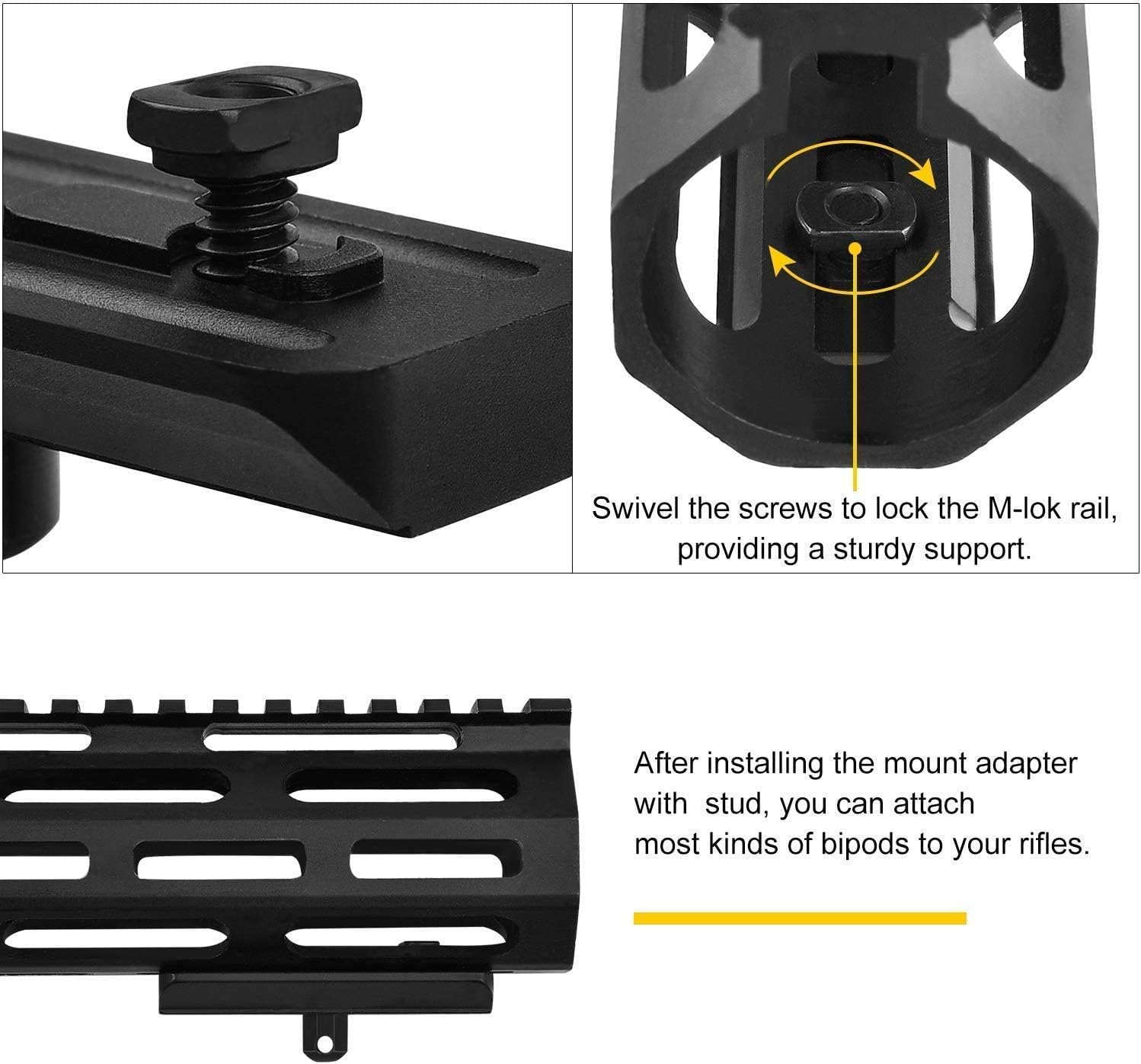 CVLIFE Bipod Adapter Bipod Mount for M-Rail 4 T-Nuts 4 Screws and 1 Wrench : Everything Else