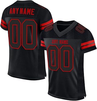 Mens American Football Jersey Personalized Sports T Shirt Quick Dry Breathable Short Sleeve Tee Shirt for Women Kids S-7XL