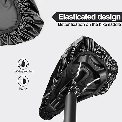 Miniatura 4 de 3 piezas 100% impermeables para asiento de bicicleta, protección para asiento de bicicleta, resistente al agua y al polvo, funda para sillín de