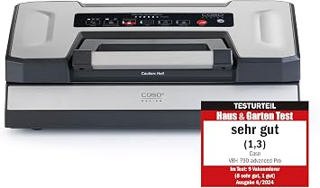 CASO VRH 790 Advanced Pro Vacuum Sealer Vacuum Sealer Test Rating Very Good 200 Vacuum Processes Non-Stop with Patented Casotek Liquid Function Double Weld Includes Vacuum Bag