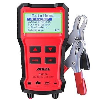 ANCEL BST100 Car Battery Tester 12V, 100-2000 CCA Load Tester Digital Automotive Alternator Battery Analyzer Charging Cranking Tester for Car, Motorcycle, SUV, Boat