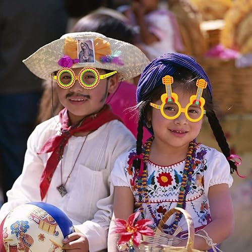 Miniatura 3 de 15 piezas de decoración de fiesta mexicana, anteojos de papel del Cinco de Mayo, lentes de papel, accesorios para cabina de fotos, accesorios para