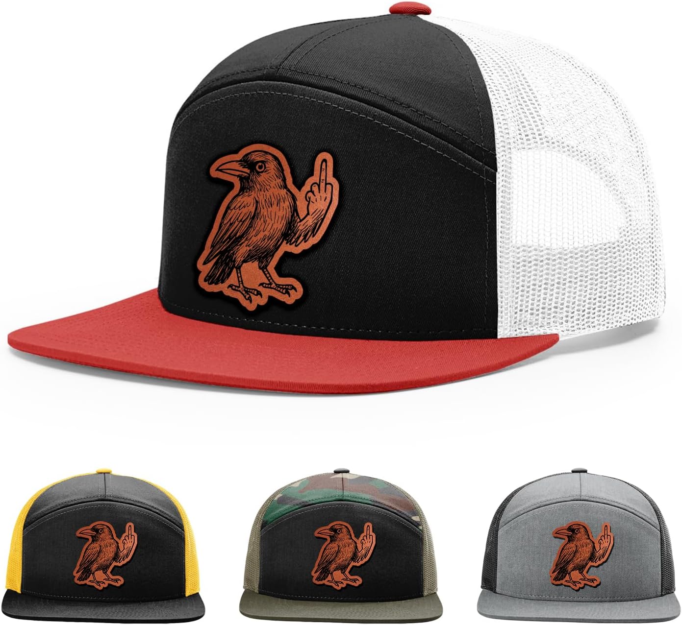 Funny Raven Middle Finger Hat, Sarcastic Bird Hat