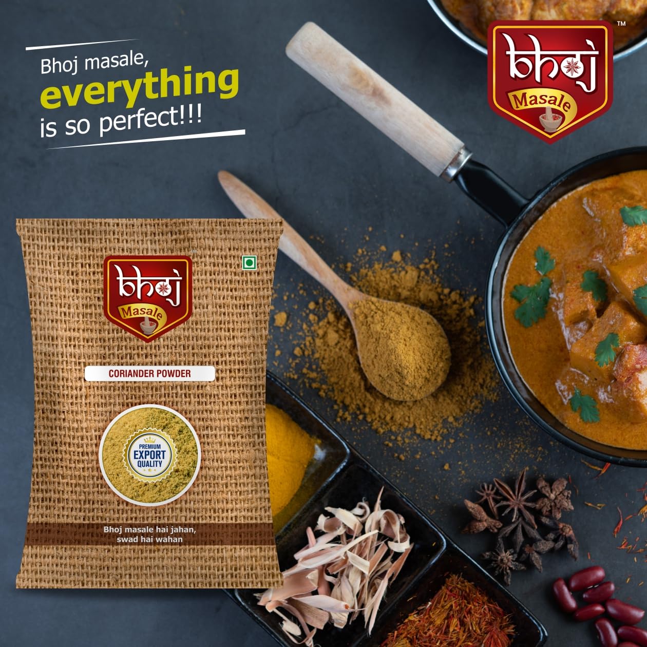 Bhoj Masale Coriander Powder 100GM | Dhaniya Powder | Fresh Indian Whole Spices For Cooking (Powder) - Image 4 thumbnail