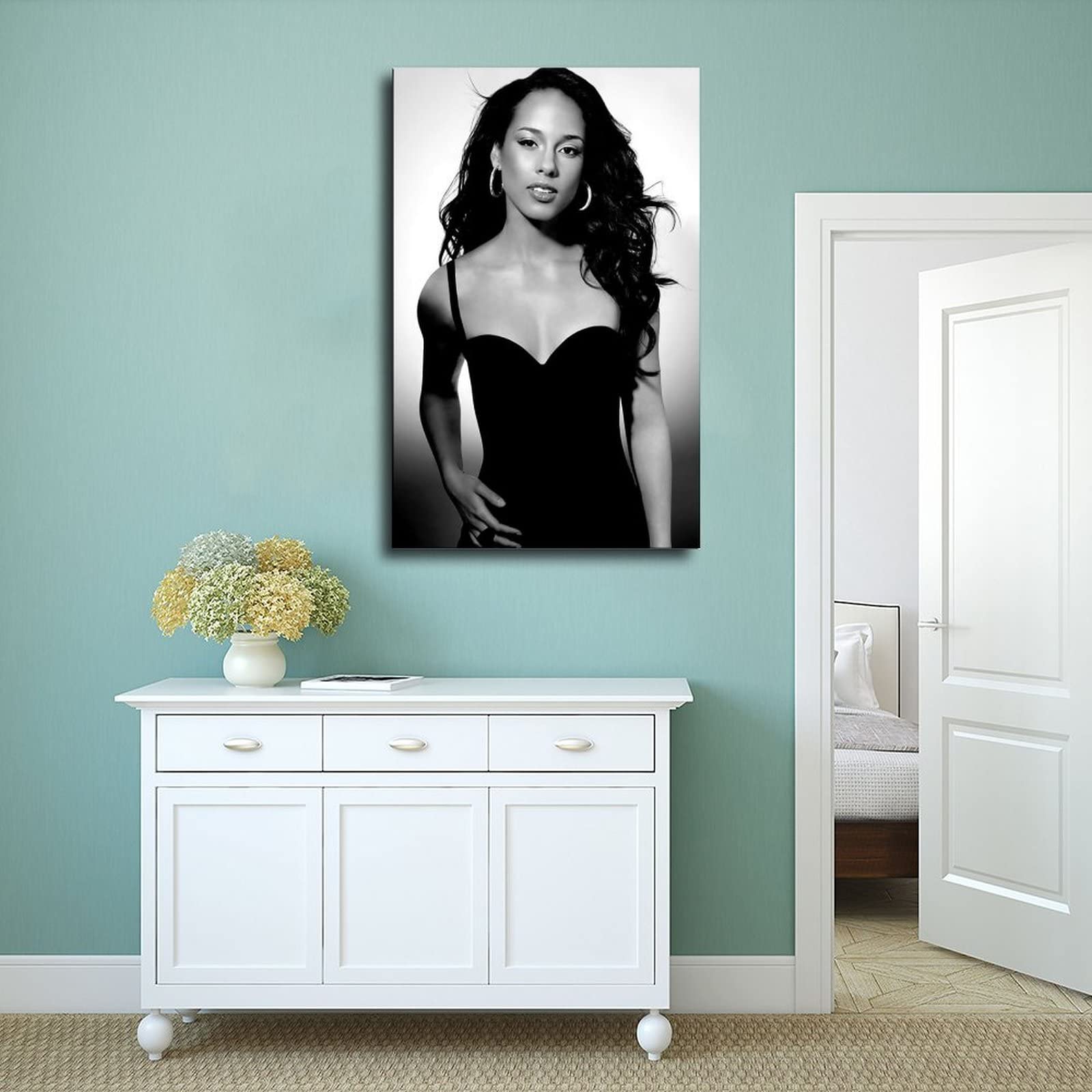 Poster Alicia Keys 60x90 Cm - Stampa Su Tela Per Decorazione Casa - Senza Cornice - Foto 9