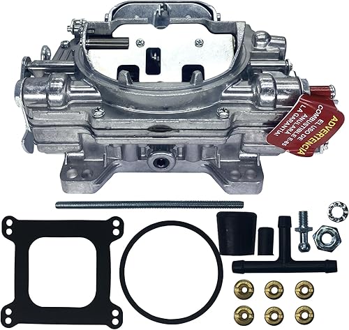 RoyalAir Carburador 4BBL Serie 1905 AVS2 Carburador 650 cfm Brida cuadrada Nuevo amplificador de flujo anular Estrangulador manual no EGR Serie AVS2