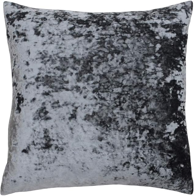 Riva Paoletti Verona Cushion Cover Square - Pewter Grey - Velvet Feel - Crushed Velvet Look - Hidden Zip Design - 100% Polyester - 55 x 55cm (22" x 22" inches) - Designed in the UK