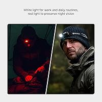 Vista 5 de OLIGHT Perun 3 Mini Linterna Frontal Premium de 1250 Lúmenes Linterna con Caja de Carga Tipo C, Linterna Frontal Recargable con Opción de Luz Roja