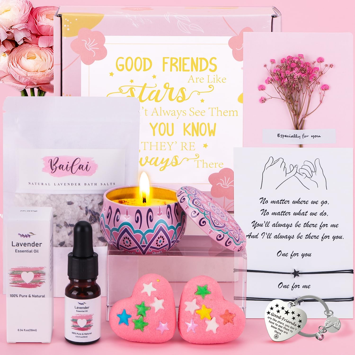 Bath Sets Friendship Gifts for Women Best Friends, Skin Care Birthday