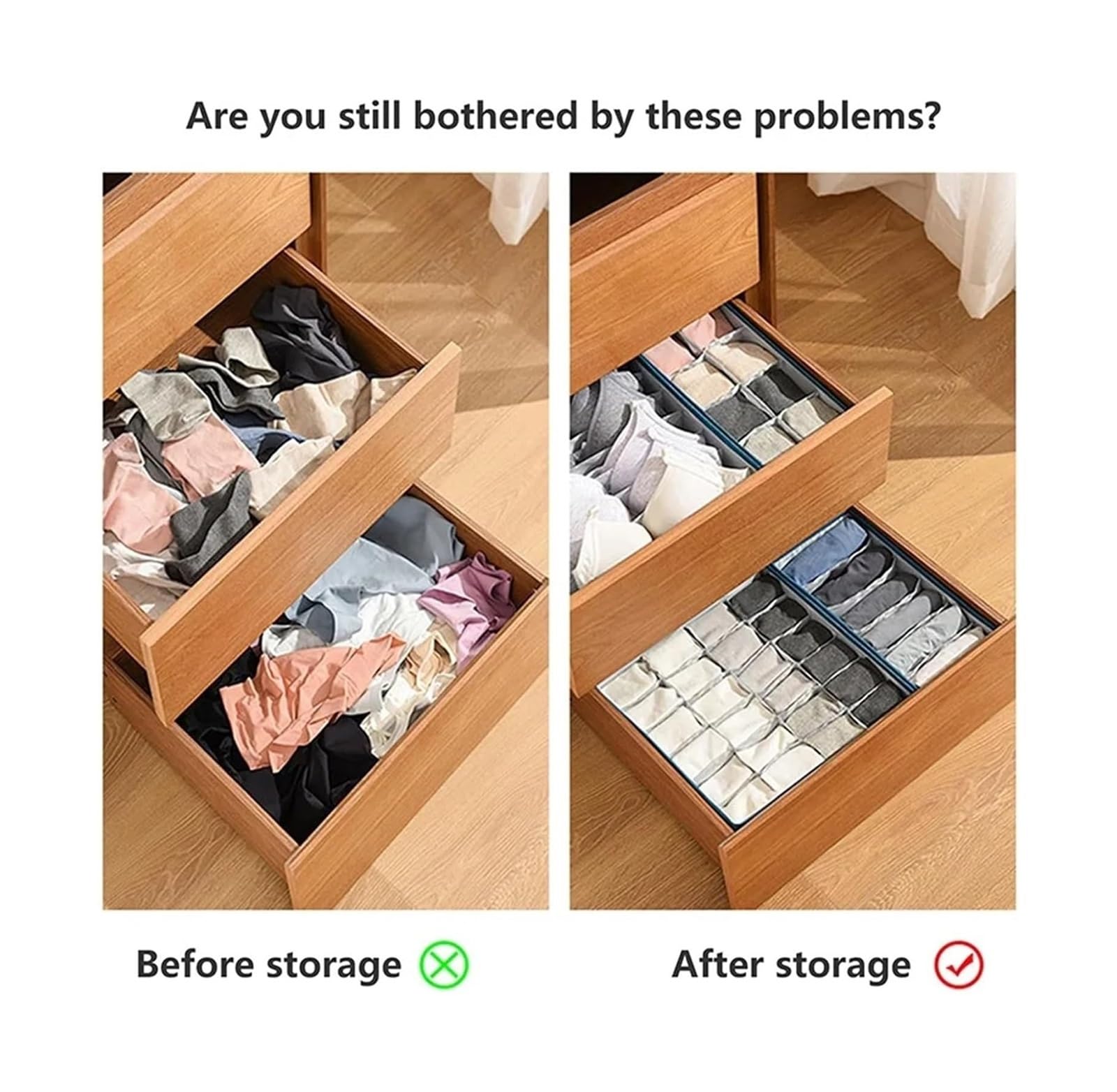 Organizer for cassetti for biancheria intima e reggiseni(7 Grids Khaki)