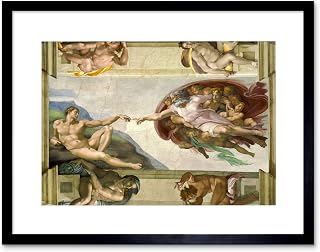 PAINTING ALLEGORY MICHELANGELO CREATION ADAM FRAMED PRINT F12X4026