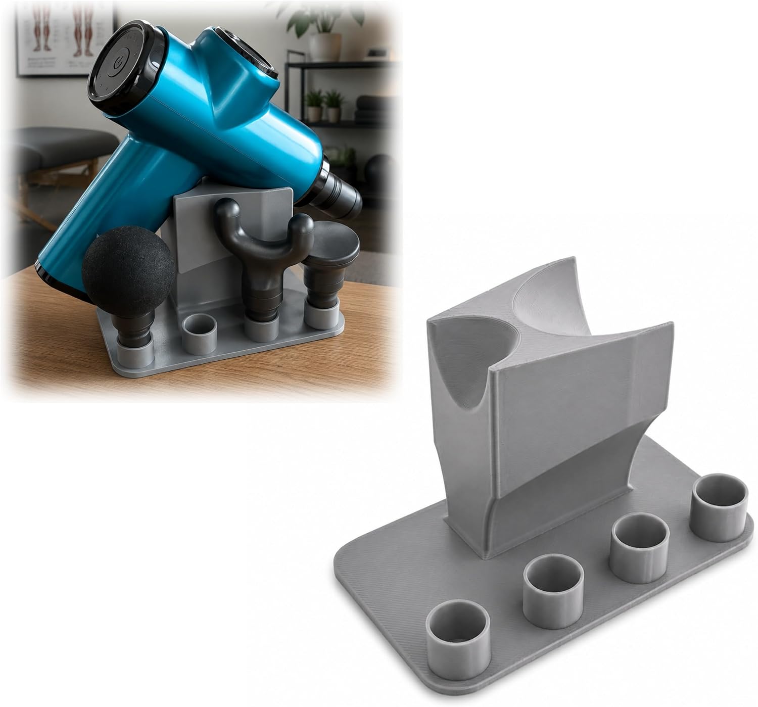 Massage Gun Storage Station with Attachment Holder Desktop Organizer