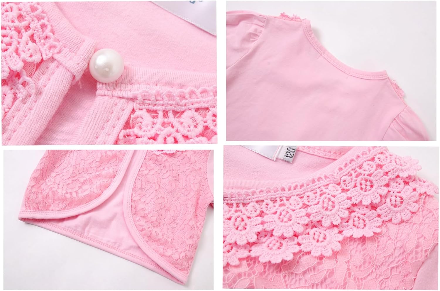SMILING PINKER Little Girls' Long Sleeve Lace Bolero Cardigan Shrug