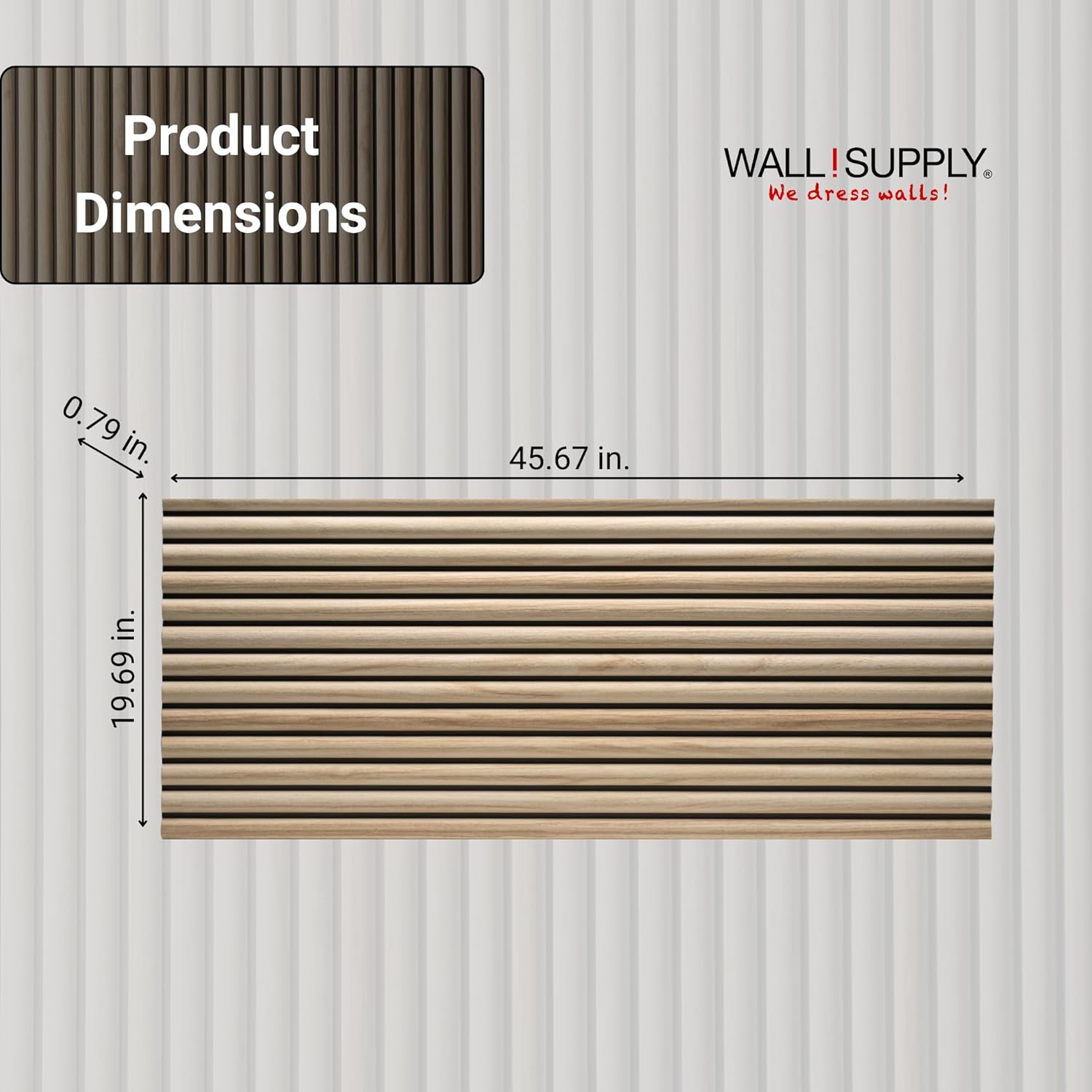 Wall!Supply Ultralight Linari Round Natural HD Printed Wall Panel - 3D EPS Foam Wall Panels - Easy DIY Installation - Natural Wood Look Finish - Set of 4 Panels (24.97 sq ft)