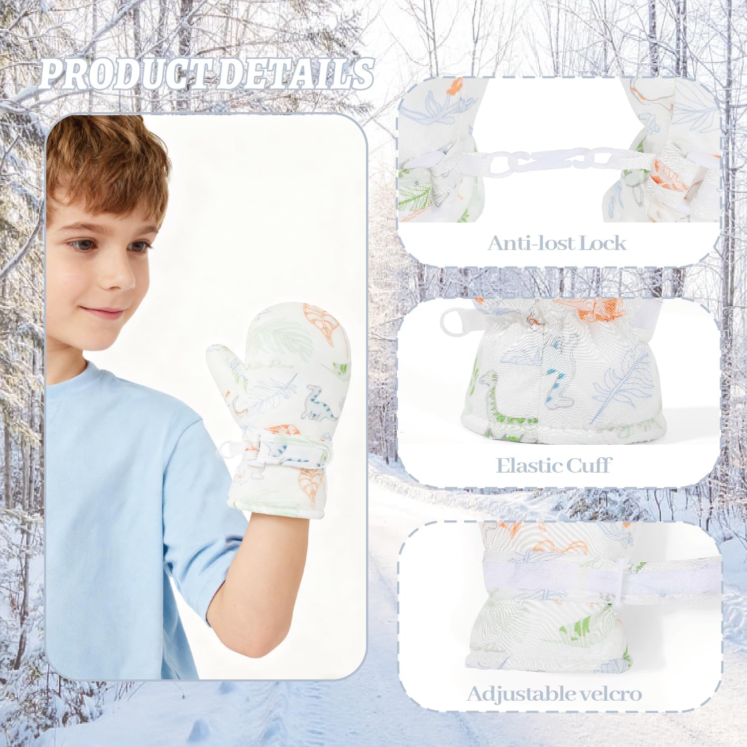 Baby Toddler Mittens Waterproof Winter Snow Gloves Cold Weather Warm Ski Fleece Kids Boys Girls 1t 2t 3t 4t - Image 5