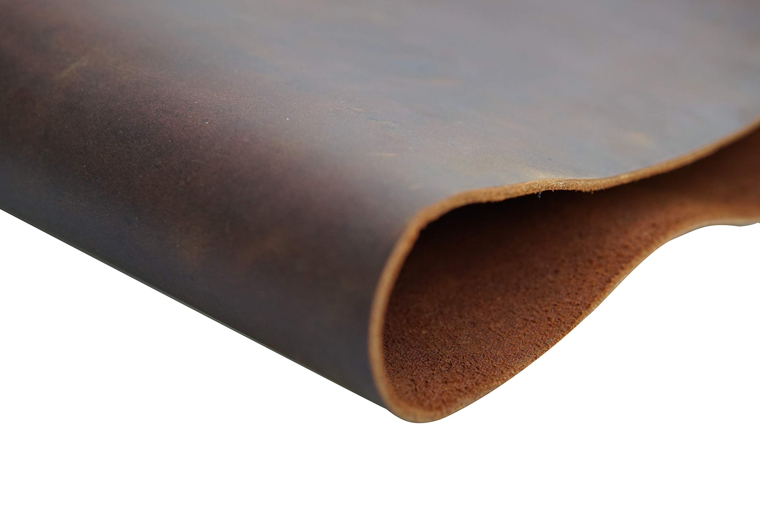 Piel de vacuno, herramienta de costura artesanal, piel, cuadrada, 1.8 – 2.0 mm de grosor, piel de vacuno, caballo de hobby, artesanía, piezas de piel... (marrón rojizo, 12 x 24 pulgadas)