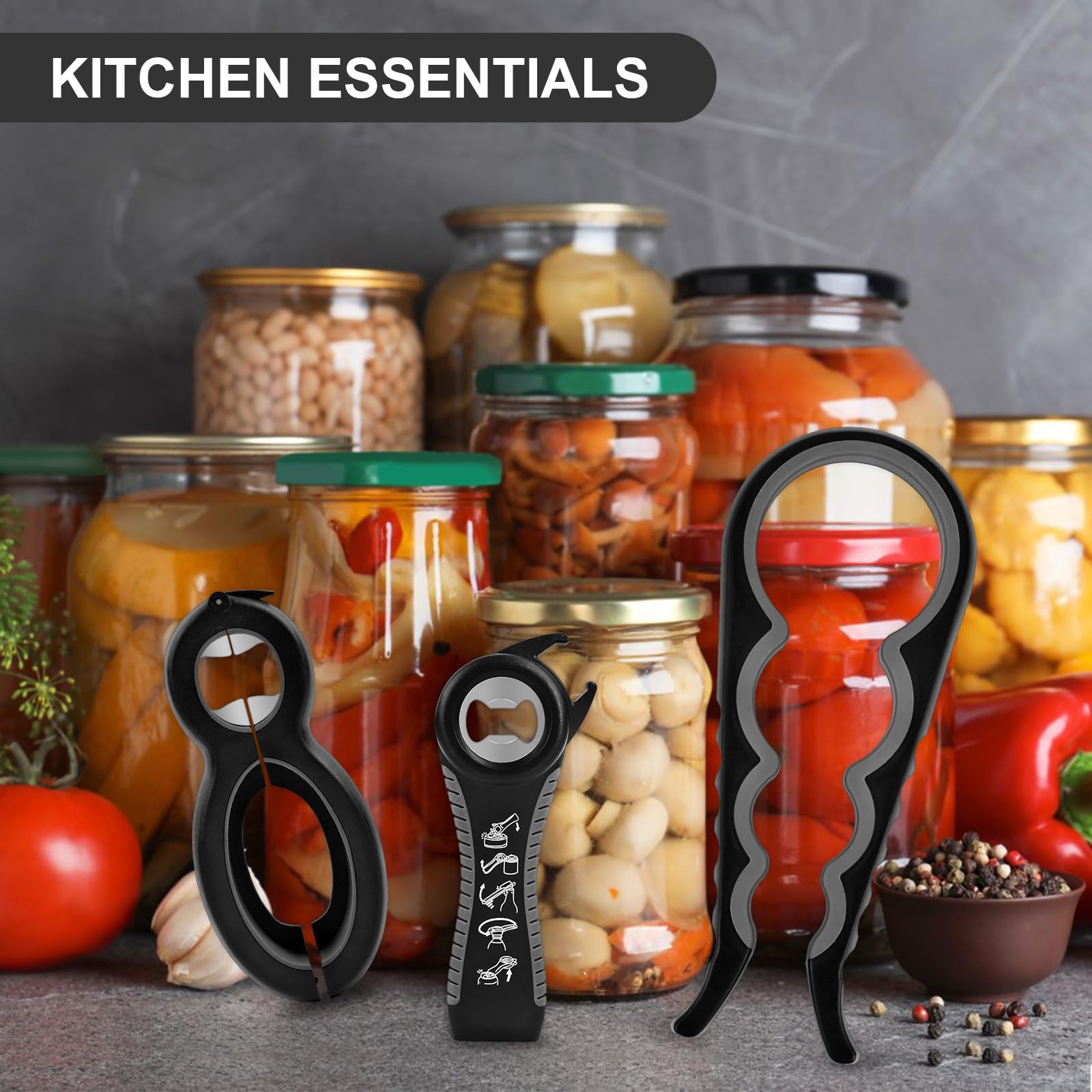 Ouvre-bocal Multifonction Manuel - Pour Personnes Âgées, Arthrite Ou Mains Faibles - Ouvre Bouteilles Et Boîtes Facilement