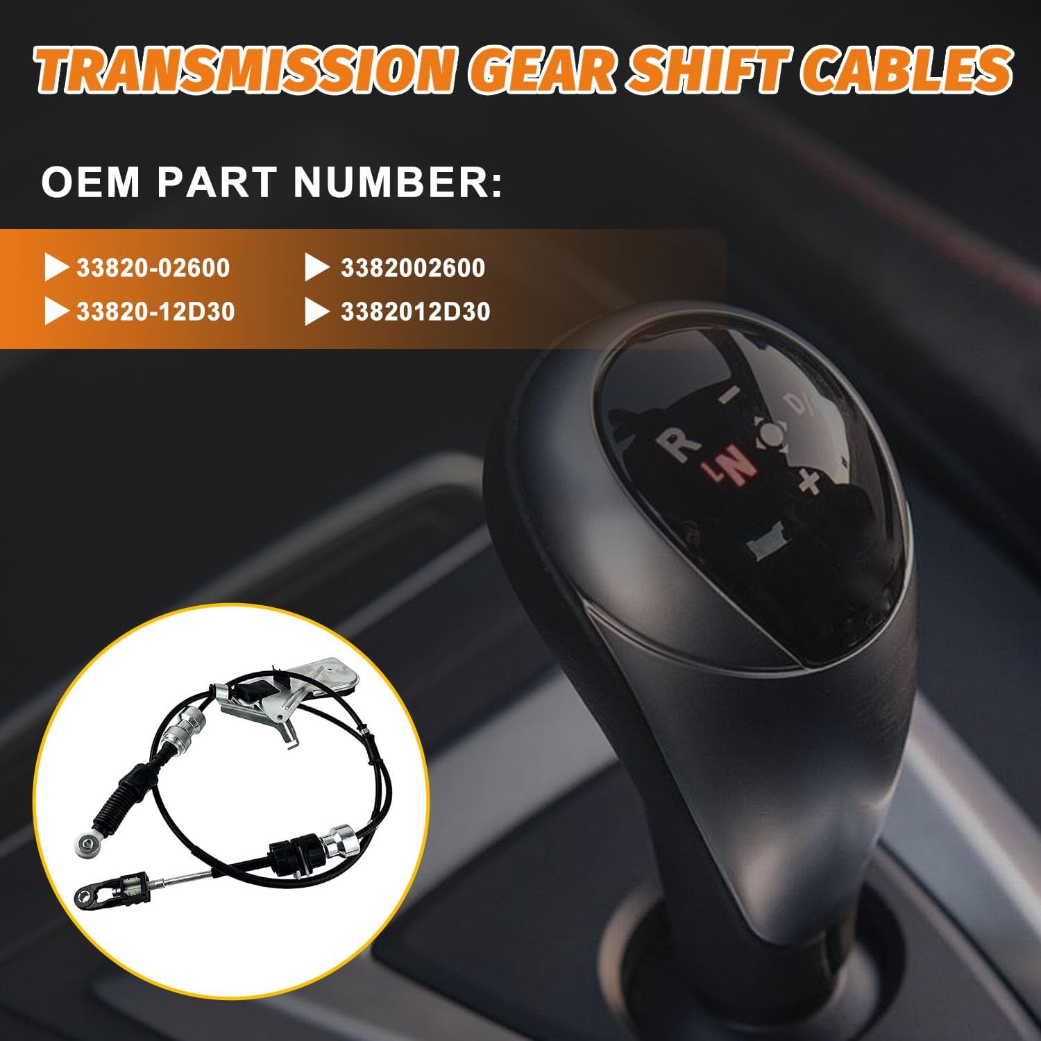 33820-02600 Automatic Transmission Shift Control Cable Compatible with Toyota Corolla 2009-2013,Gear Shifter Control Cable Replace 33820-12D30,3382002600