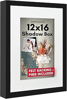 Americanflat 12x16 Shadow Box Frame with Polished Plexiglass - Use as 8x...