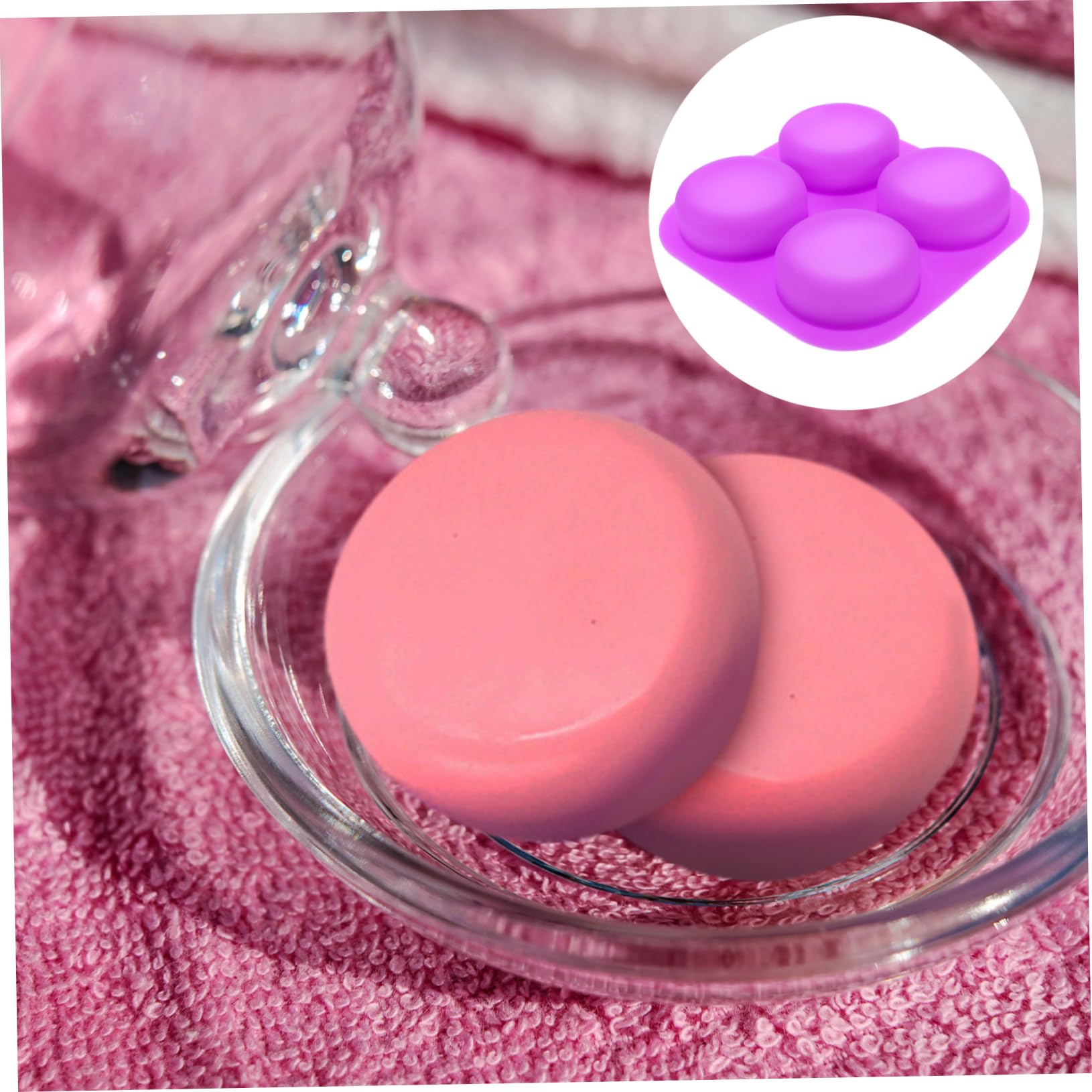 Operitacx 5 Ensembles Moule À En Silicone Distributeur De Moussant Porte- Produit Vaisselle En Barre Maison Fait Gel De Silice Violet,mauve 2 Pièces * 5