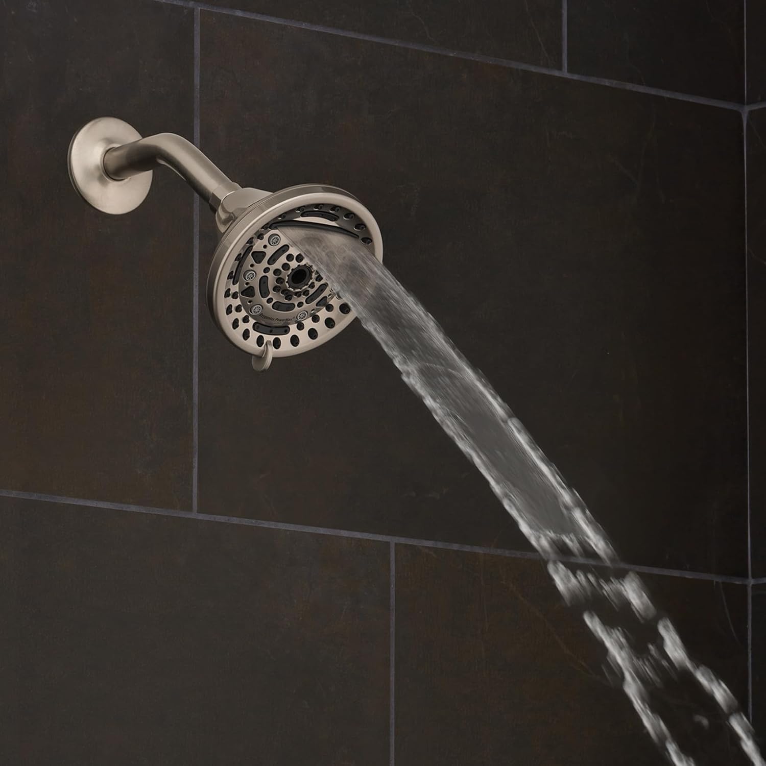 Oxygenics PowerMax Brushed Nickel Fixed Shower Head 1.8-GPM (6.8-LPM)