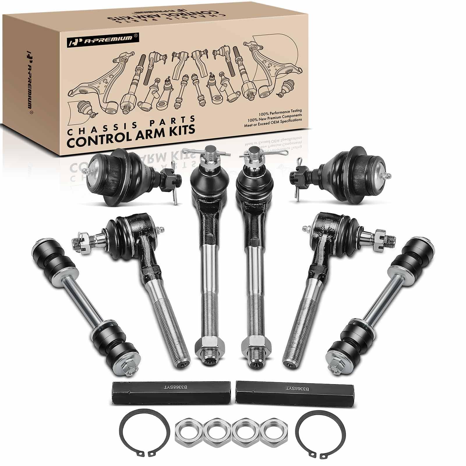 Terminales Dirección Ford Expedition Kit De 14 Piezas De Brazos De Control Delanteros, Rótulas Y Barras Para Ford F-150, F-250, Expedition K8700 K8772 K8695