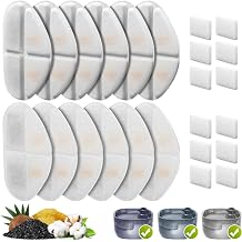 12 Pack Filters and Pump Sponges for 7L/1.8Gal Dog Water Bowl DispenserFN-W05, ZEKIRY Cat Water Fountain Filter, 4-Layer Filtration Pet Fountain Filters Replacement