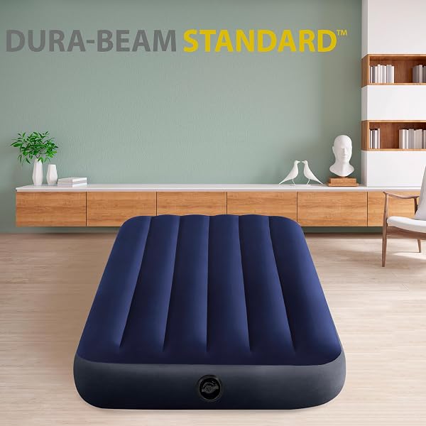 Intex Colchón hinchable Dura-Beam, Cama de aire inflable para camping Color Azul, acampada - 2