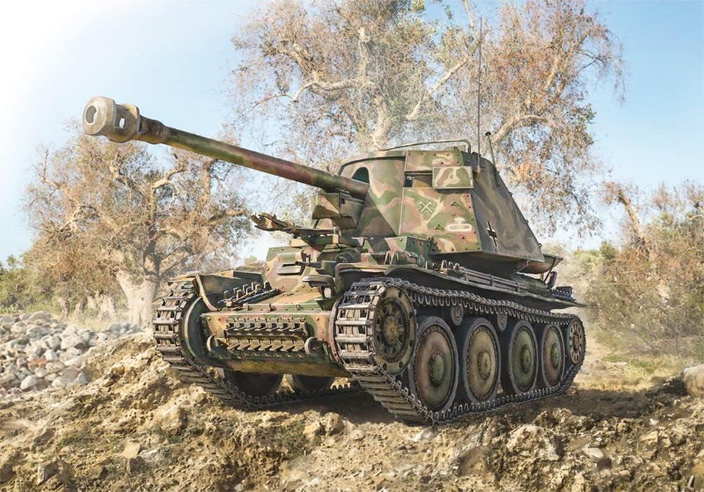 Italeri -6566 Marder III Ausf. H SD. Kfz.138, Scale 1:35, Model Kit, Plastic Model to Assemble, Modeling, Sand Color, IT6566