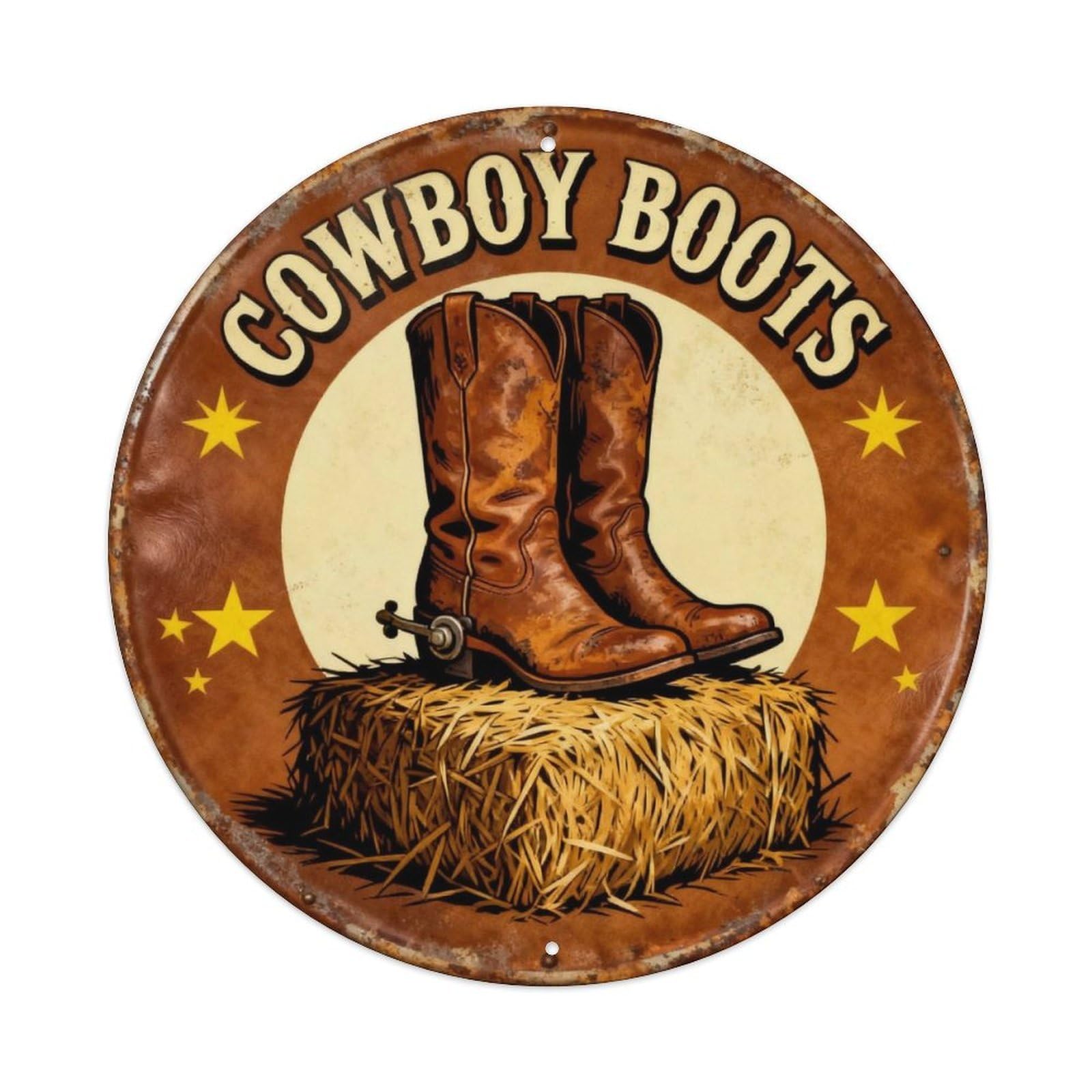 Cowboy Boots Western Sign Metal Tin Sign Plaque