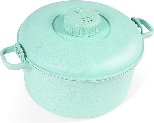 Handy Gourmet Eco Friendly Microwave Pressure Cooker - Easy Microwave Cooking - Easy & Fast Microwave Cookware for Rice, Chicken, Pasta, and More - Non-Toxic & Bio-degradable Material (Teal)