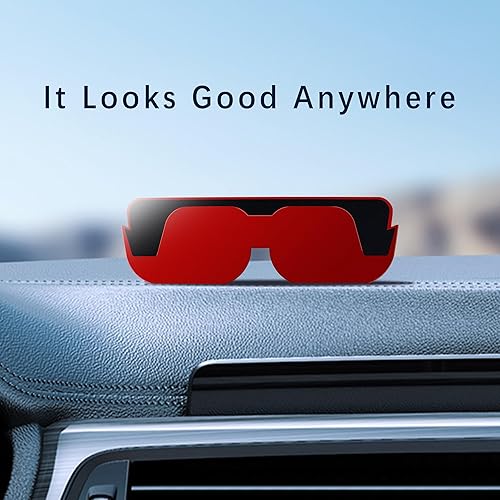 Miniatura 6 de Soporte para lentes de sol para tablero de automóvil, funda única semiabierta para lentes de sol con diseño fresco y adhesivo fuerte, soporte